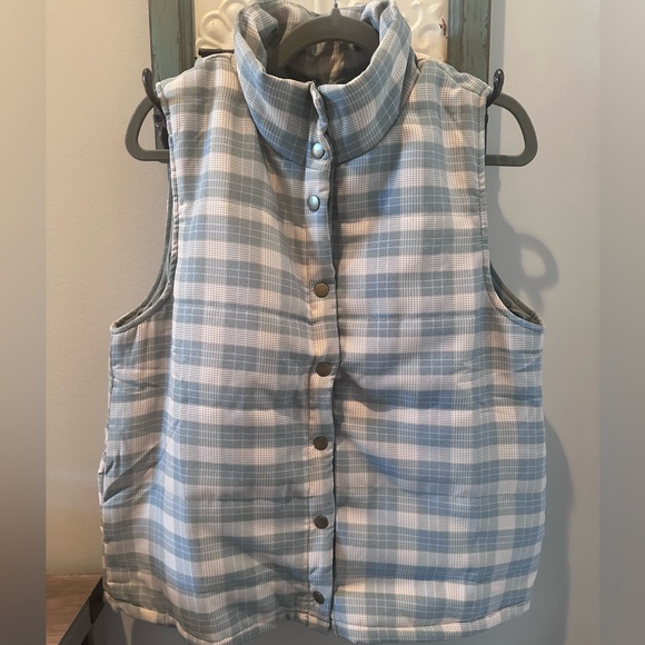 NWT Blue Green Women's Vest Hem & Thread Size Large - Picture 3 of 6